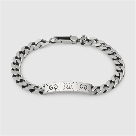 gucci ghost silver link id|925 Sterling Silver GucciGhost Chain Bracelet .